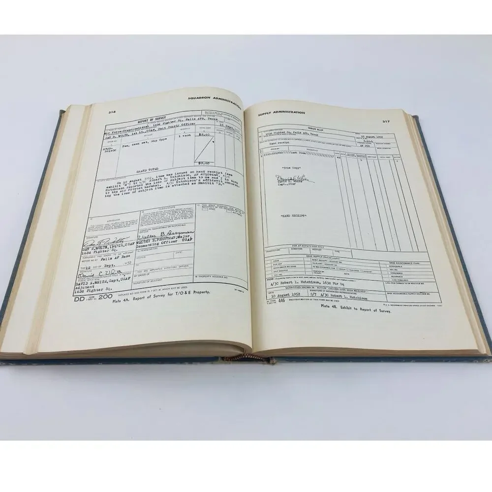 Squadron Administration Book - 1953 US Air Force - Military Service Publishing
